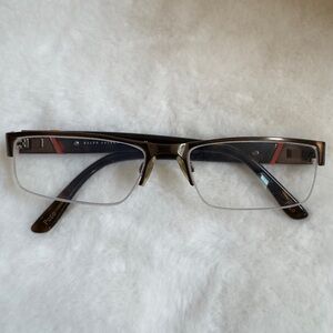 ✅Rare “Ralph Lauren Polo” Men's Eyeglasses Half Rim Frame Italy 56 17 140